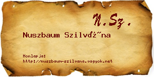 Nuszbaum Szilvána névjegykártya